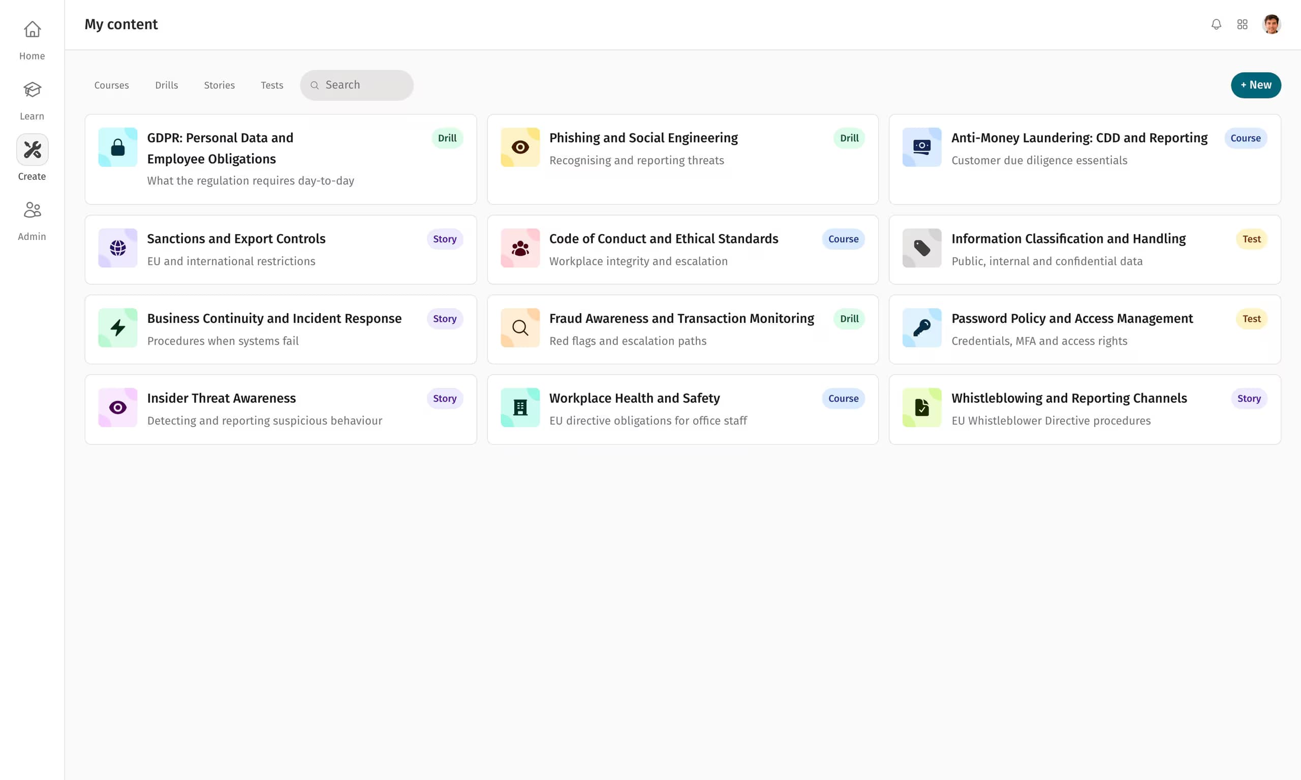 Drillster dashboard
