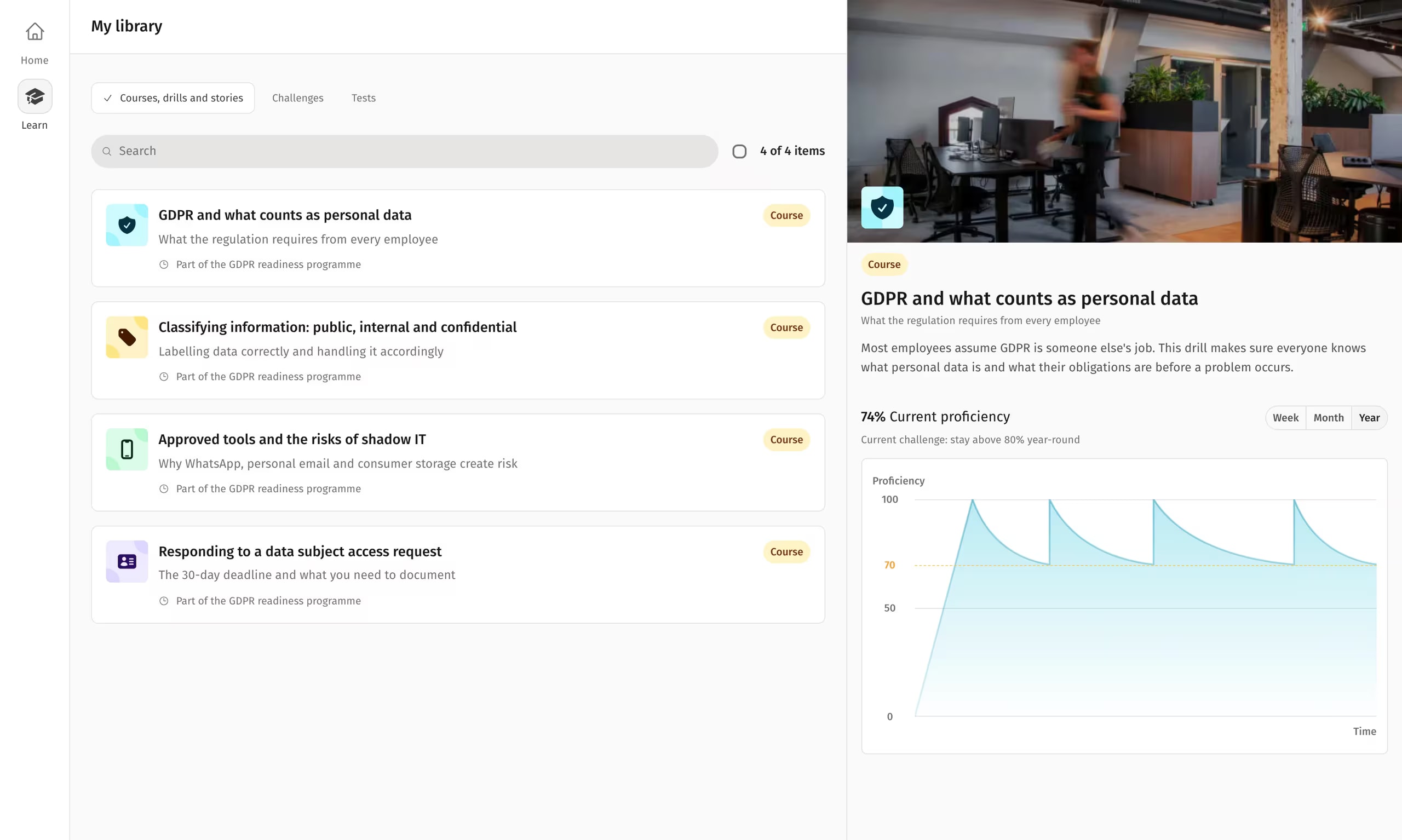 Drillster course library preview