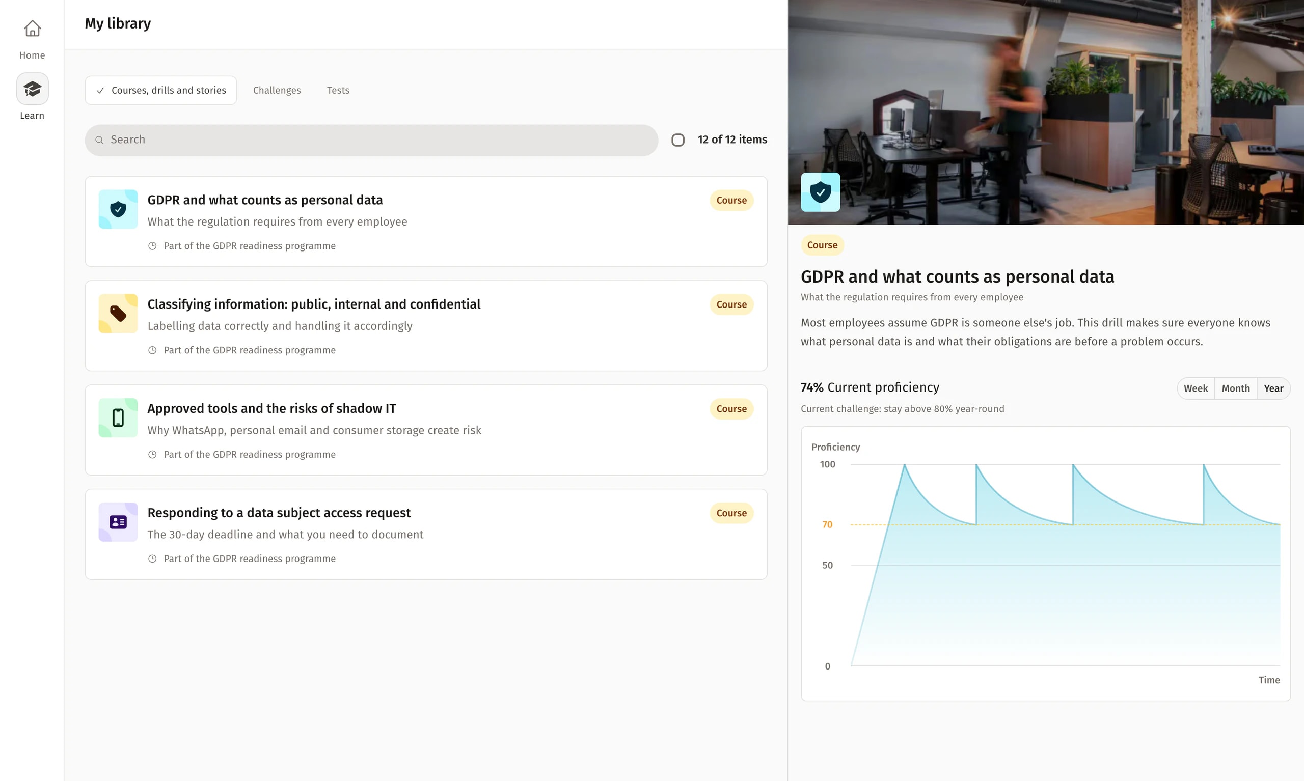 Drillster course library preview